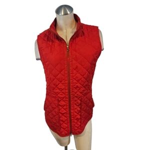 J.JIll Size S Heritage Vibrant Red Quilted Vest